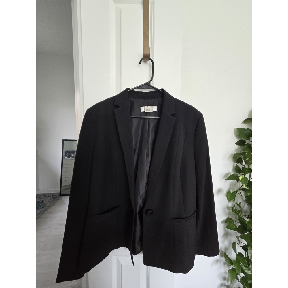 KASPER Women's  Black Blazer Jacket  14 P 2-pockets Up Front. - Picture 2 of 6